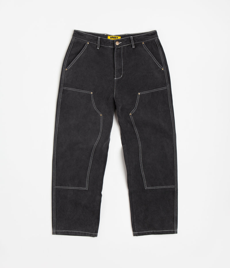 Butter Goods Work Double Knee Pants in Washed Black