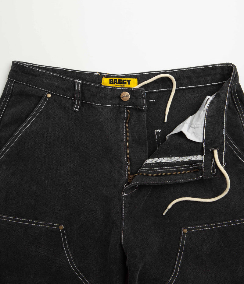 Butter Goods Work Double Knee Pants in Washed Black