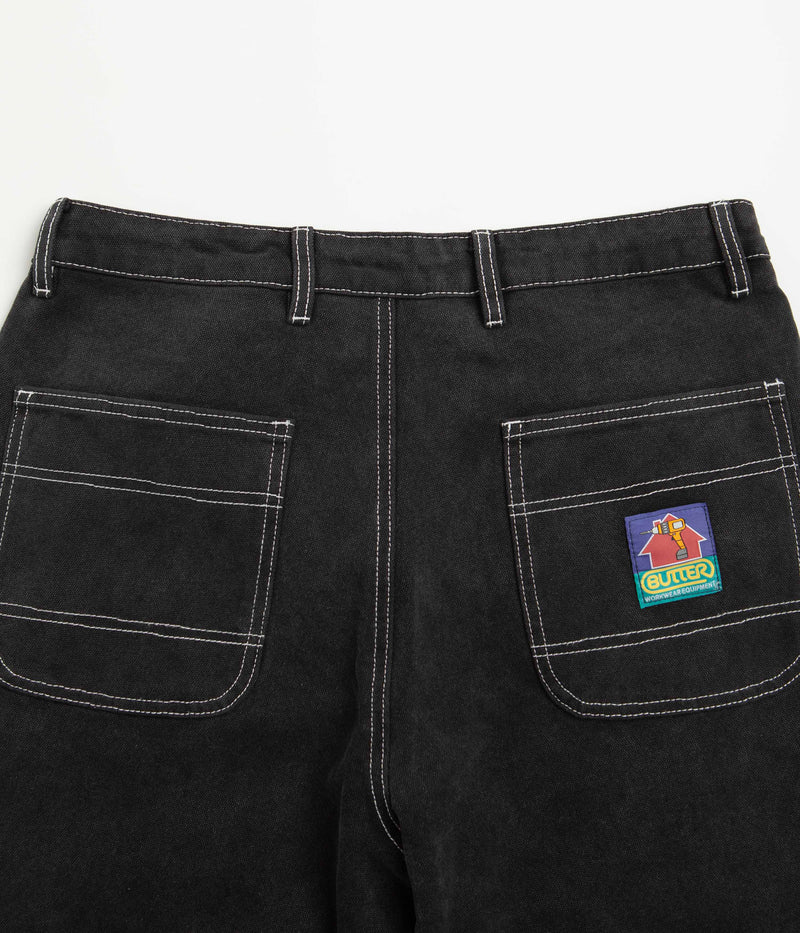 Butter Goods Work Double Knee Pants in Washed Black