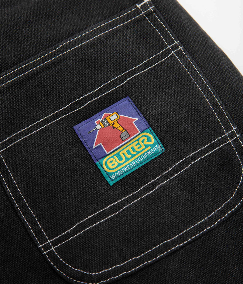 Butter Goods Work Double Knee Pants in Washed Black