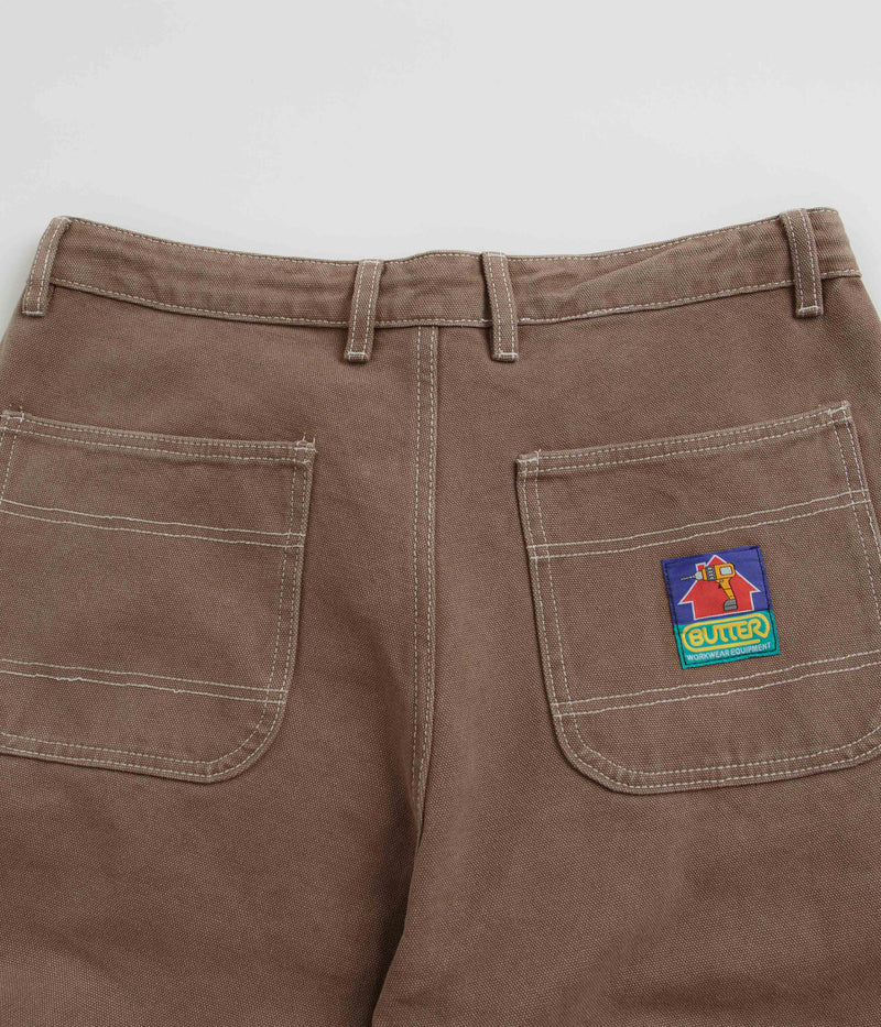 Butter Goods Work Double Knee Pants in Washed Brown