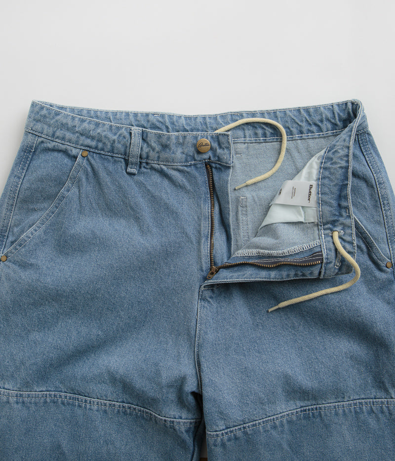 Butter Goods Work Double Knee Pants in Washed Indigo