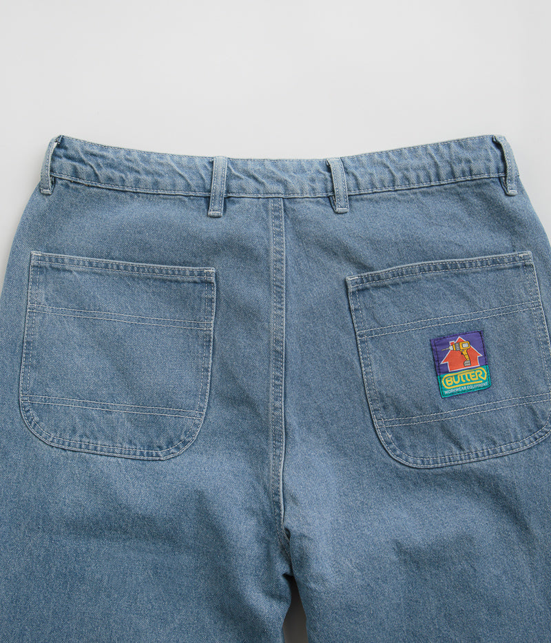 Butter Goods Work Double Knee Pants in Washed Indigo