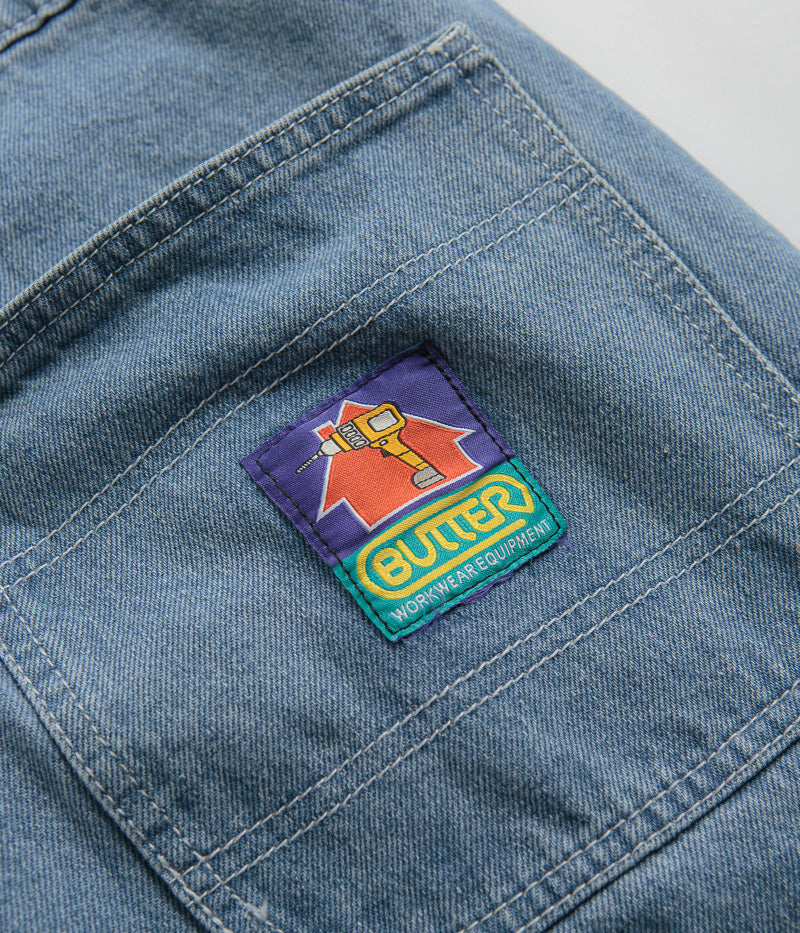 Butter Goods Work Double Knee Pants in Washed Indigo