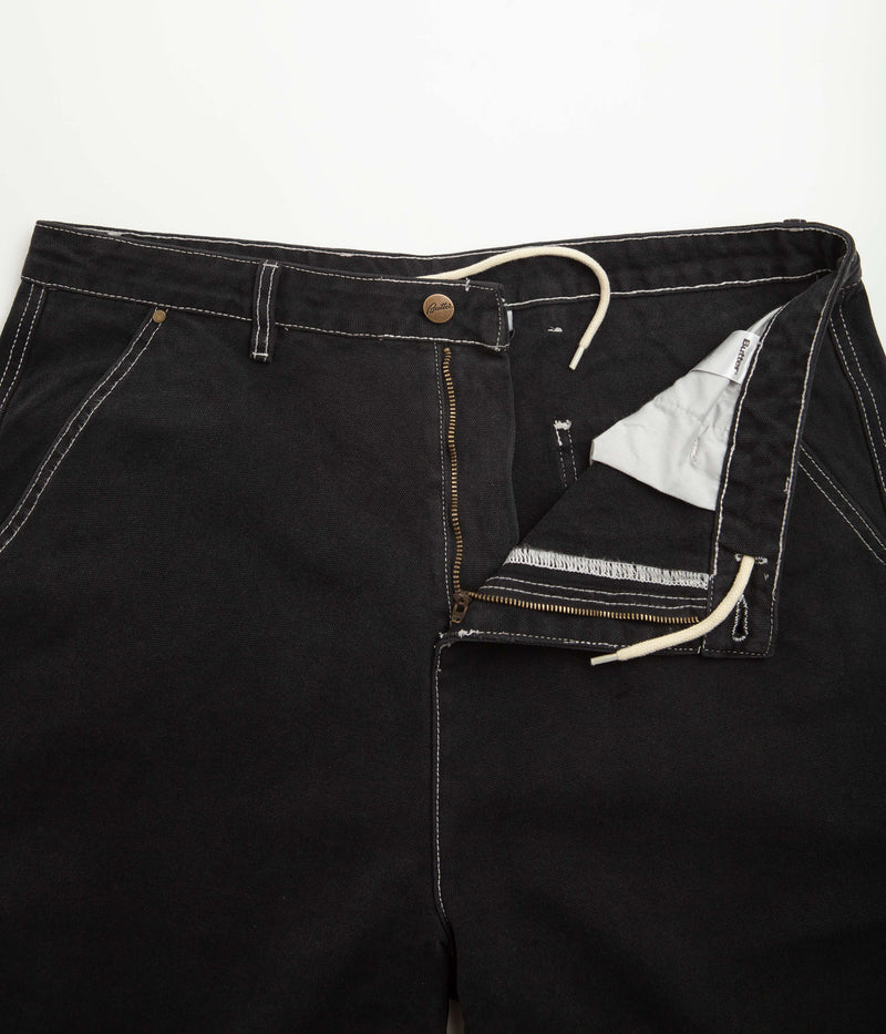 Butter Goods Work Shorts in Washed Black