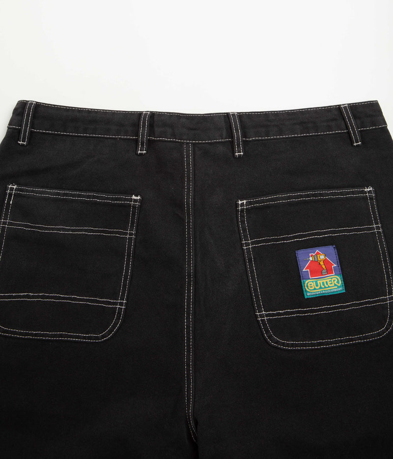 Butter Goods Work Shorts in Washed Black