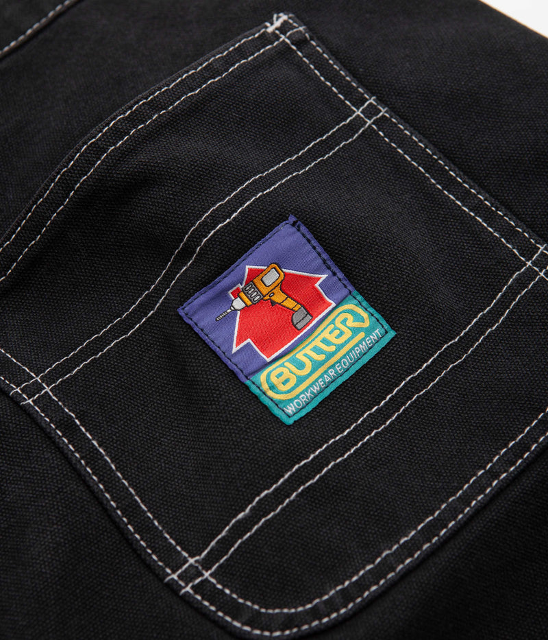 Butter Goods Work Shorts in Washed Black