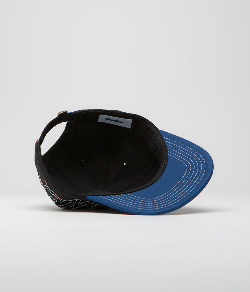 Butter Goods Yard Cap in Black and Royal Blue