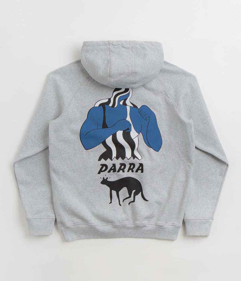 by Parra Cat Defense Hoodie in Heather Grey