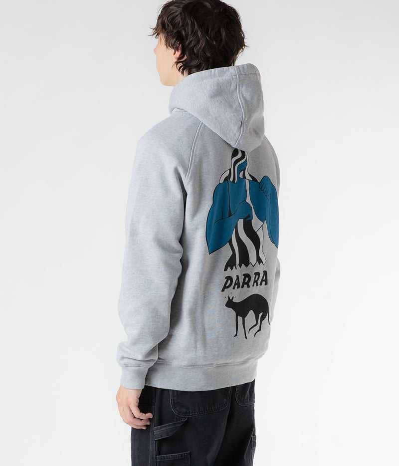 by Parra Cat Defense Hoodie in Heather Grey