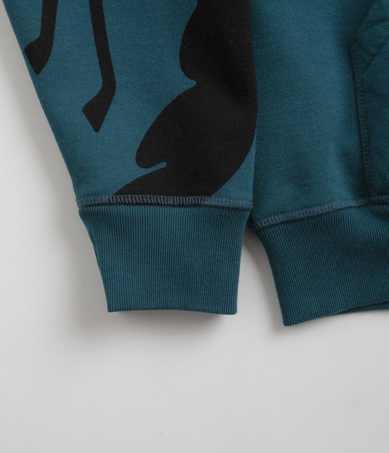 by Parra Clipped Wings Hoodie in Deep Sea Green