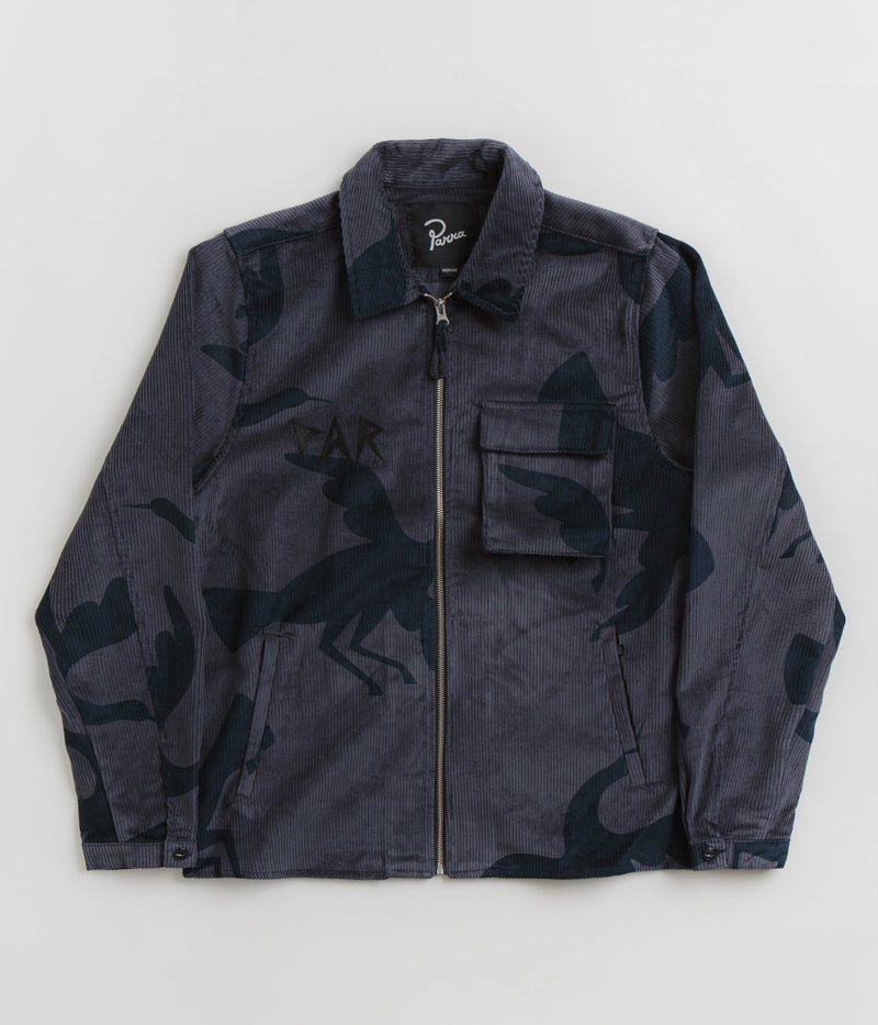 by Parra Clipped Wings Shirt Jacket in Greyish Blue