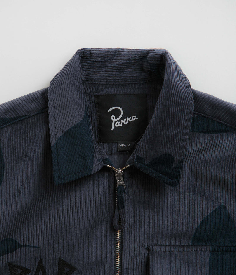 by Parra Clipped Wings Shirt Jacket in Greyish Blue