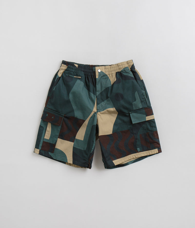by Parra Distorted Camo Shorts in Green