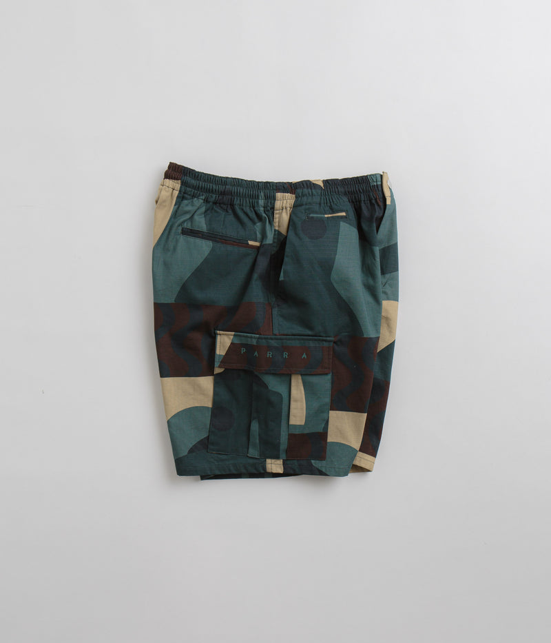 by Parra Distorted Camo Shorts in Green