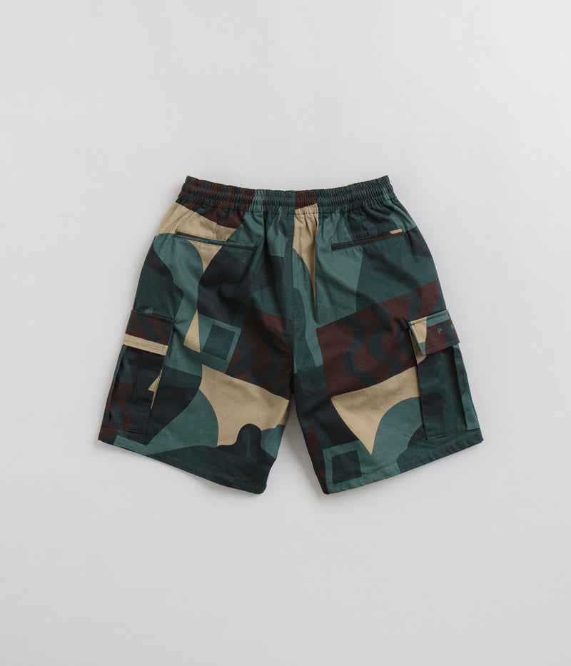 by Parra Distorted Camo Shorts in Green