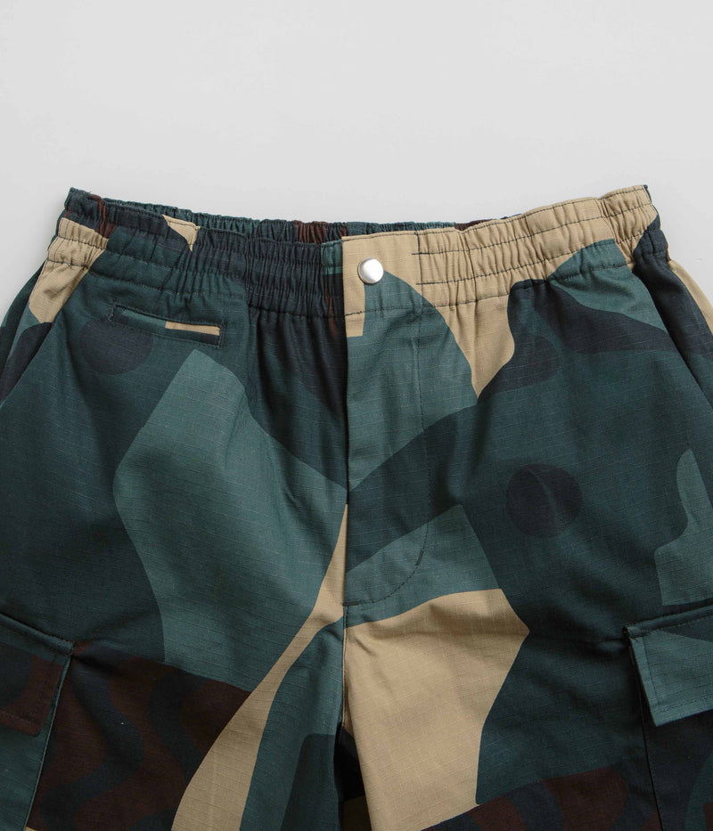 by Parra Distorted Camo Shorts in Green