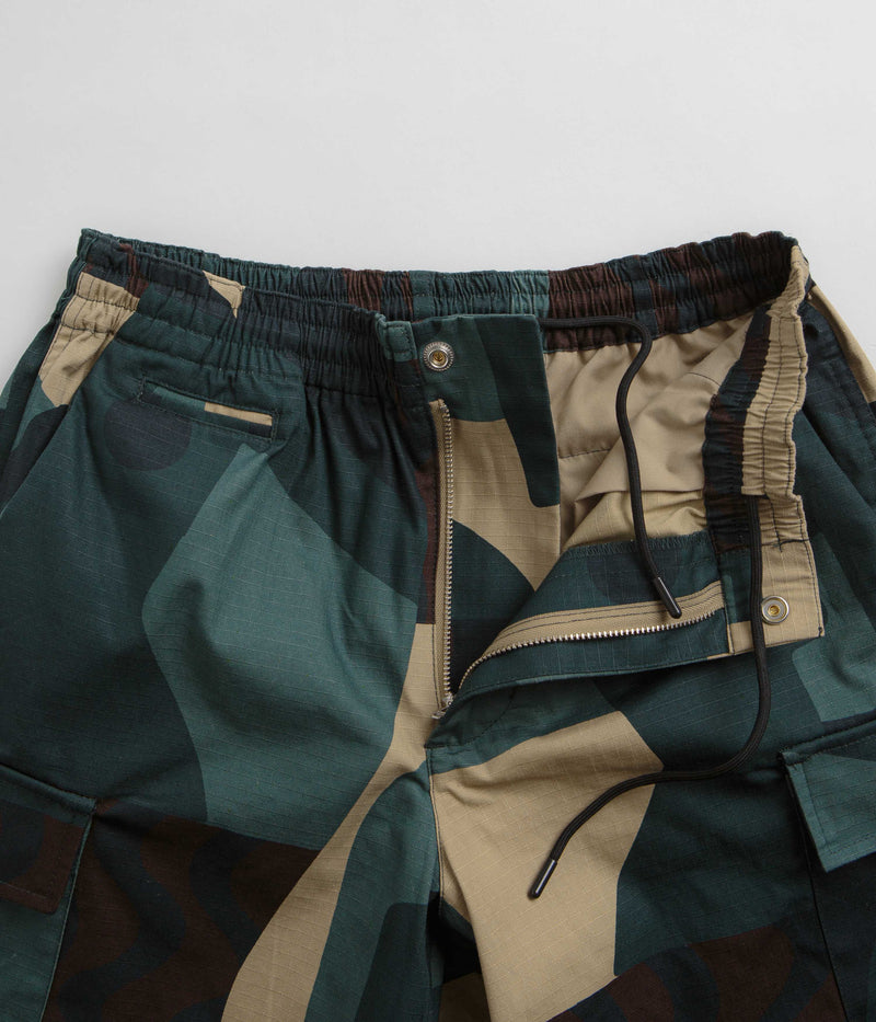 by Parra Distorted Camo Shorts in Green