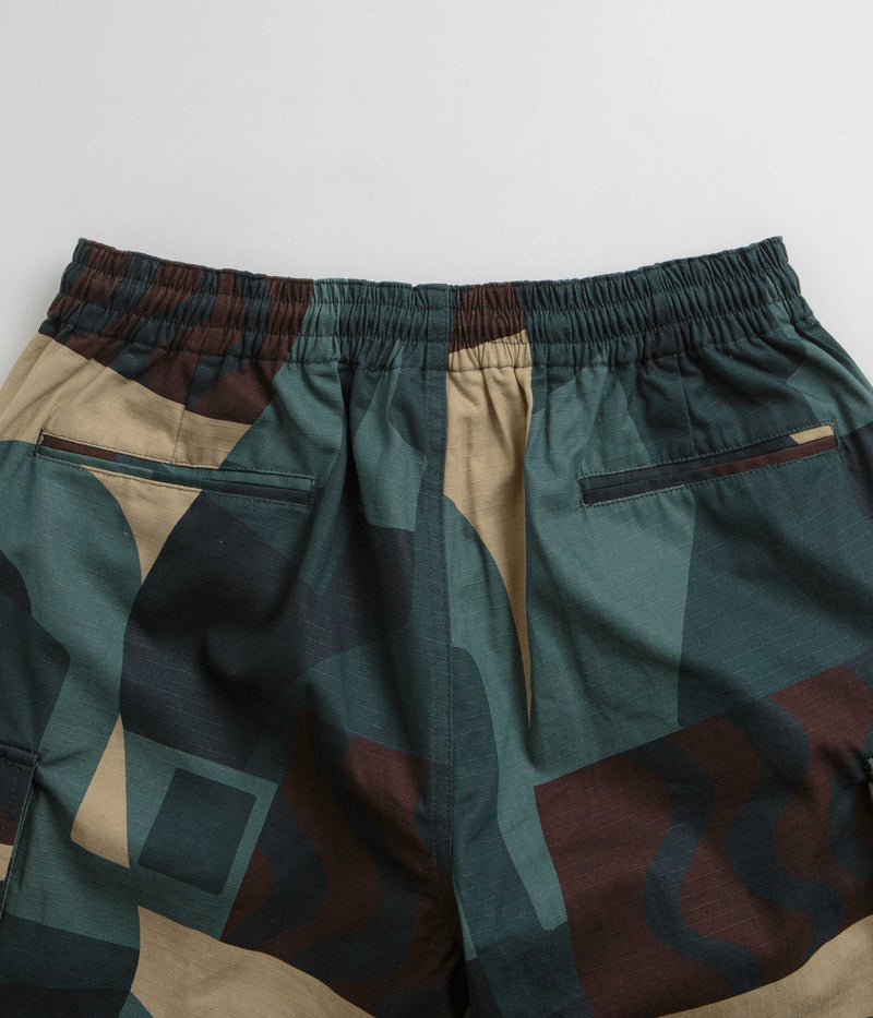 by Parra Distorted Camo Shorts in Green