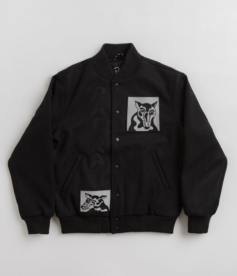 by Parra Dog Faced Varsity Jacket in Black