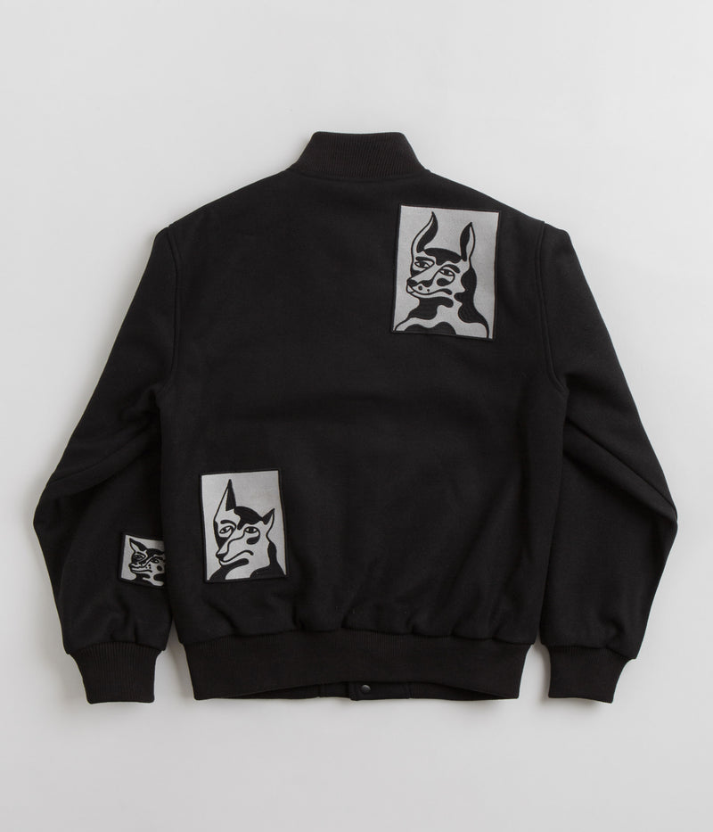 by Parra Dog Faced Varsity Jacket in Black