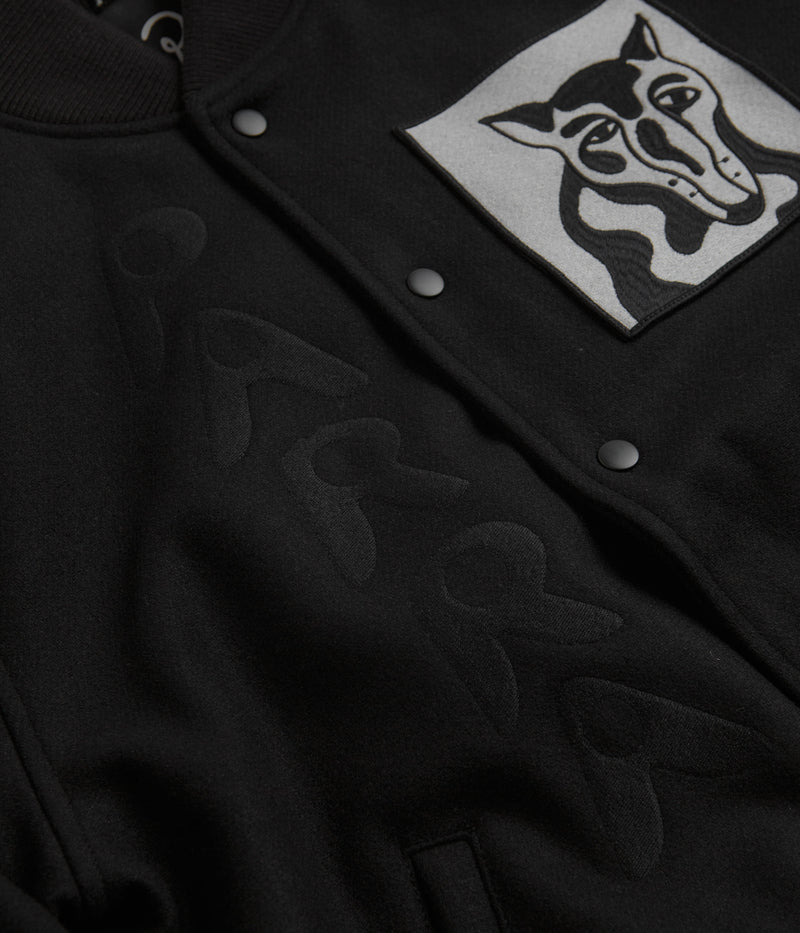 by Parra Dog Faced Varsity Jacket in Black