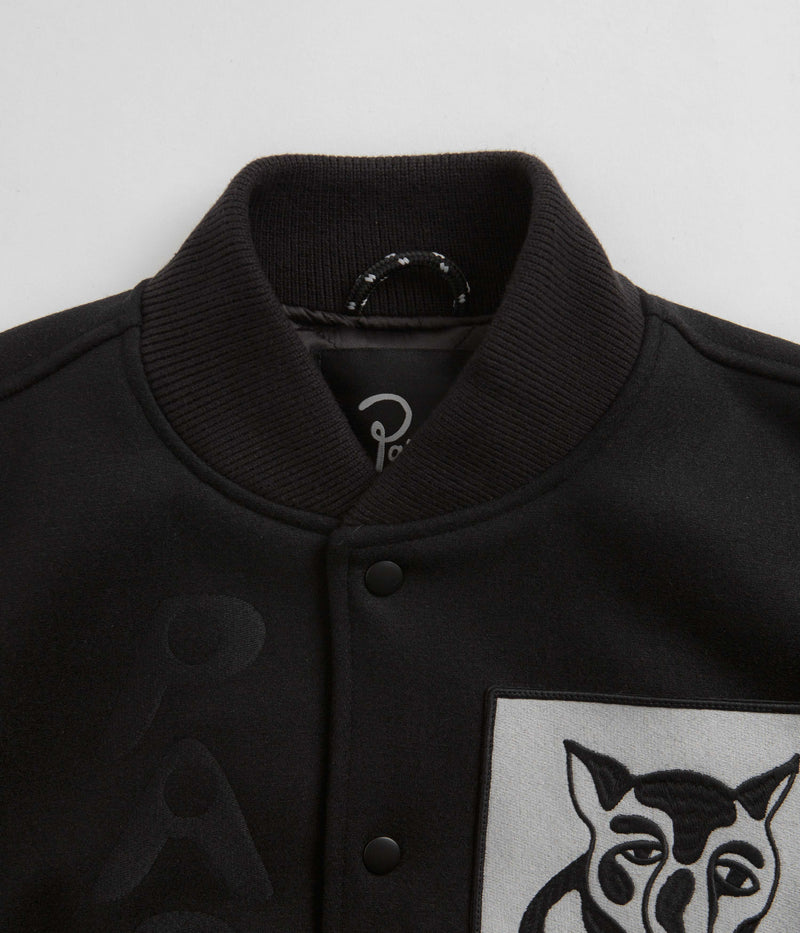 by Parra Dog Faced Varsity Jacket in Black