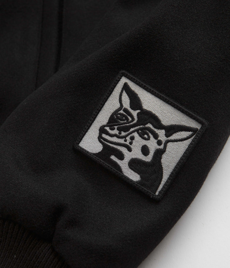 by Parra Dog Faced Varsity Jacket in Black
