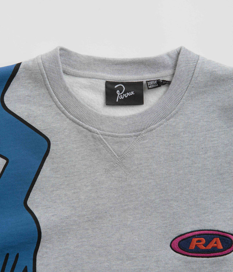 by Parra Early Grab Crewneck Sweatshirt in Heather Grey