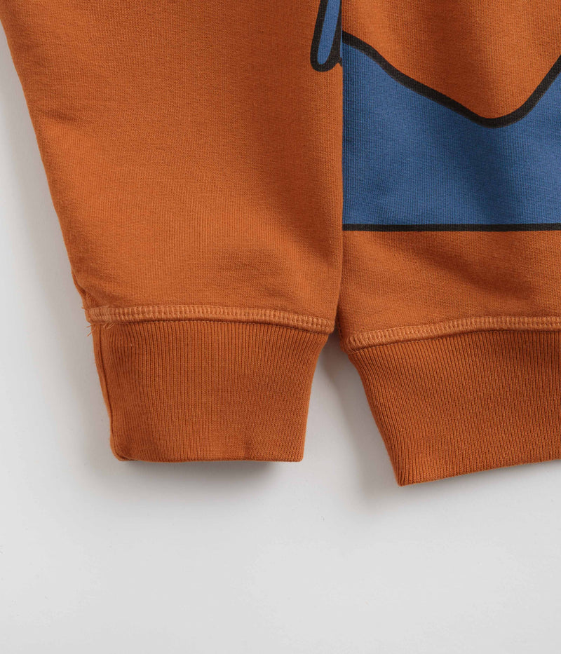 by Parra Early Grab Crewneck Sweatshirt in Sienna Orange