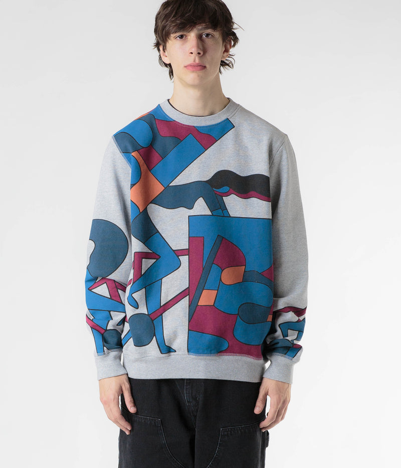 by Parra Etappe 17 Crewneck Sweatshirt in Heather Grey