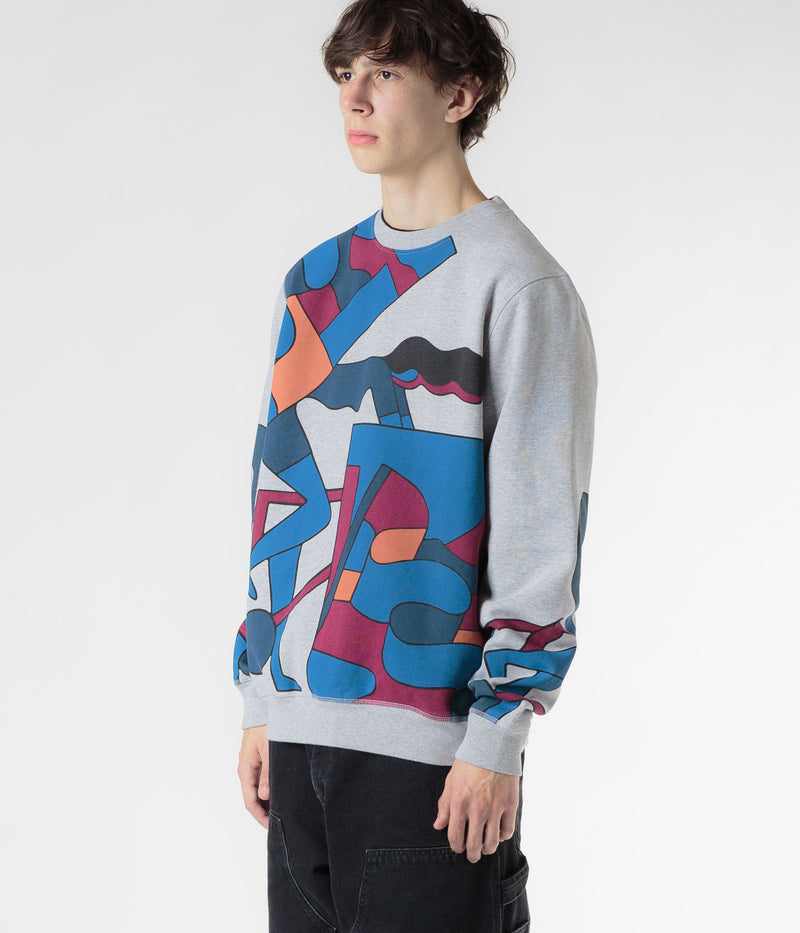 by Parra Etappe 17 Crewneck Sweatshirt in Heather Grey