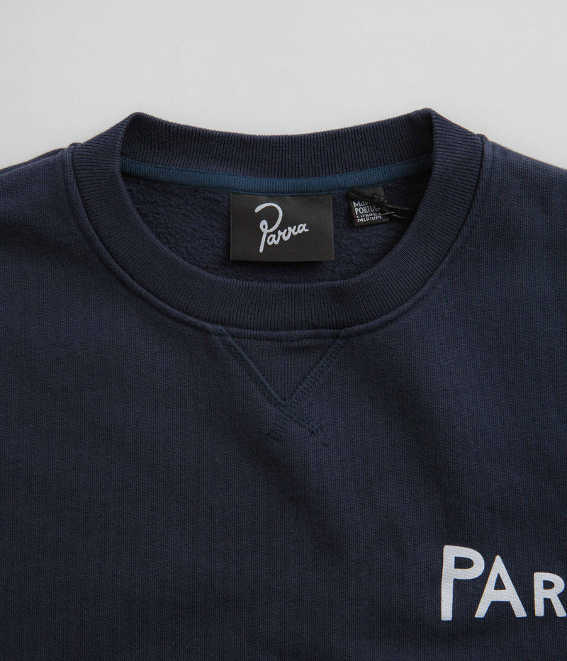 by Parra Fancy Pigeon Crewneck Sweatshirt in Midnight Blue
