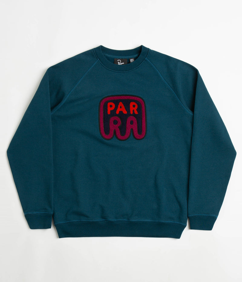 by Parra Fast Food Logo Crewneck Sweatshirt in Deep Sea Green