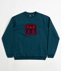by Parra Fast Food Logo Crewneck Sweatshirt in Deep Sea Green
