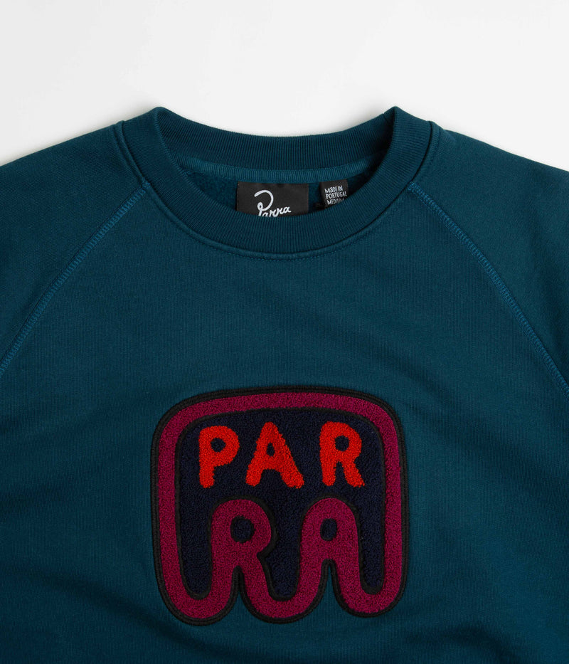 by Parra Fast Food Logo Crewneck Sweatshirt in Deep Sea Green