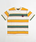 by Parra Fast Food Logo Striped T-Shirt in Burned Yellow