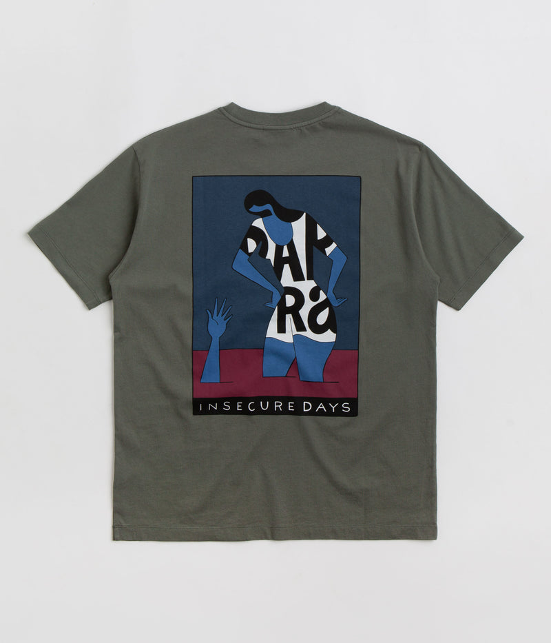 by Parra Insecure Days T-Shirt in Greyish Green