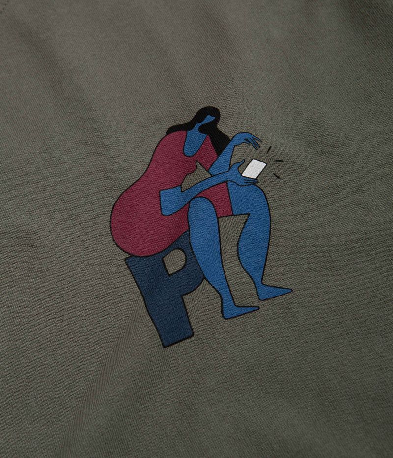 by Parra Insecure Days T-Shirt in Greyish Green