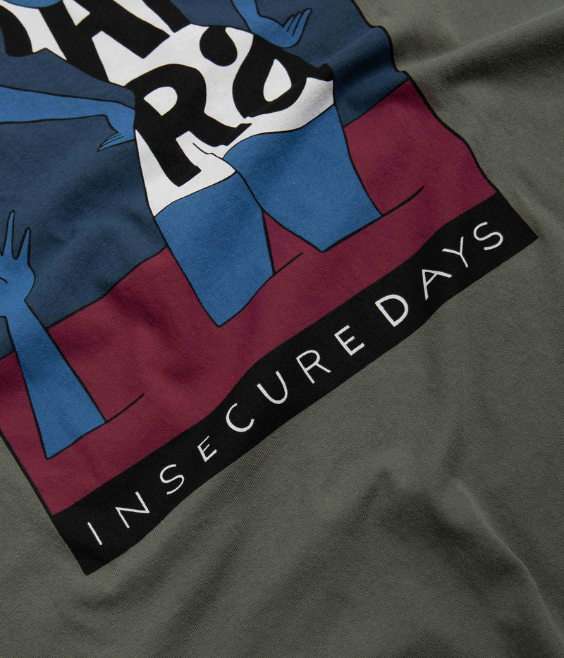 by Parra Insecure Days T-Shirt in Greyish Green