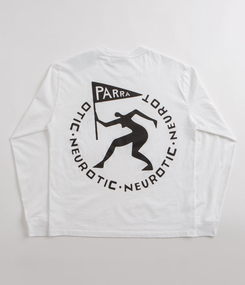 by Parra Neurotic Flag Long Sleeve T-Shirt in White