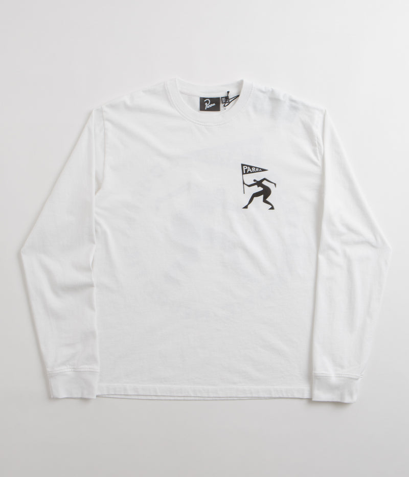by Parra Neurotic Flag Long Sleeve T-Shirt in White