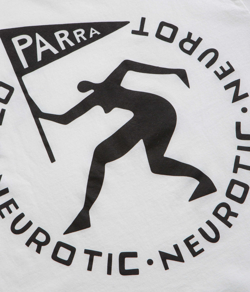 by Parra Neurotic Flag Long Sleeve T-Shirt in White