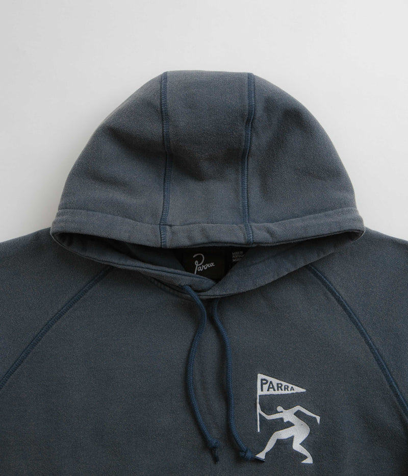 by Parra Neurotic Mini Flag Hoodie in Washed Blue