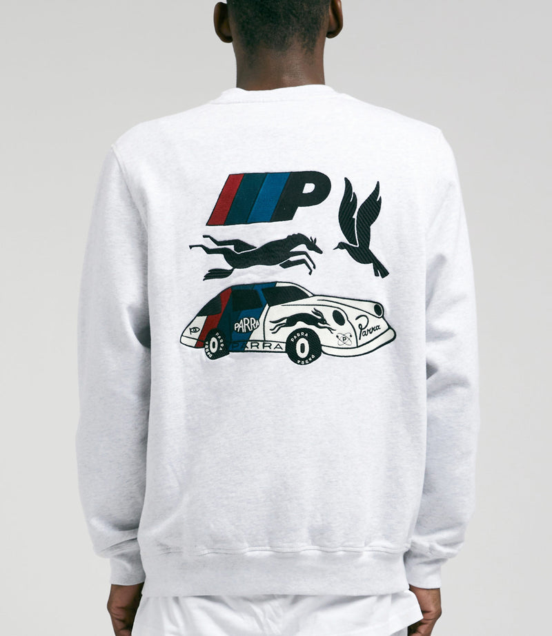 by Parra Parra Racing Team Crewneck Sweatshirt in Ash Grey