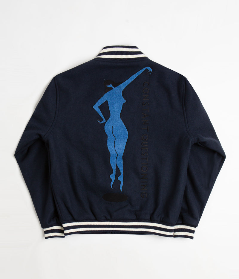 by Parra Run Sit & Bike Varsity Jacket in Navy Blue