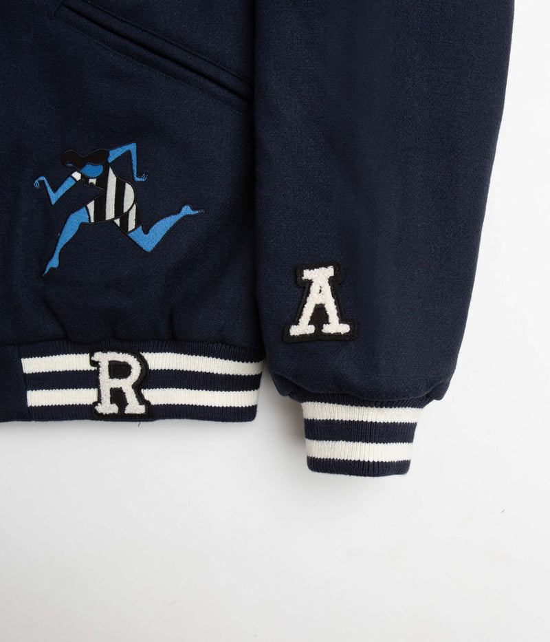 by Parra Run Sit & Bike Varsity Jacket in Navy Blue