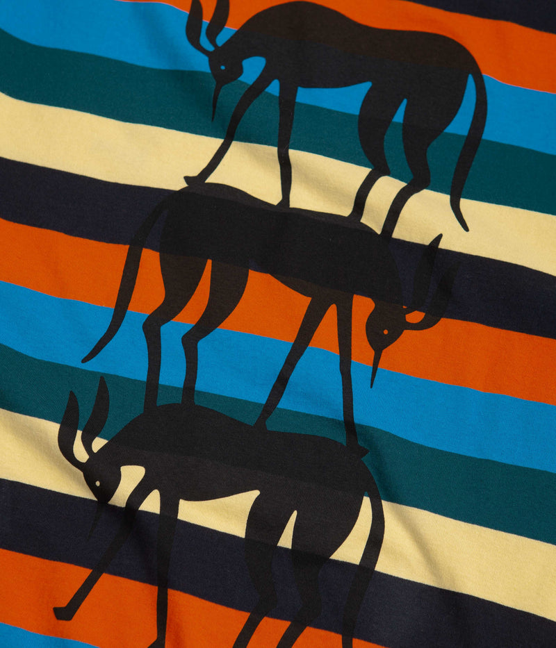 by Parra Stacked Pets On Stripes T-Shirt in Multi