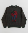 by Parra Stupid Strawberry Knitted Sweatshirt in Hunter Green