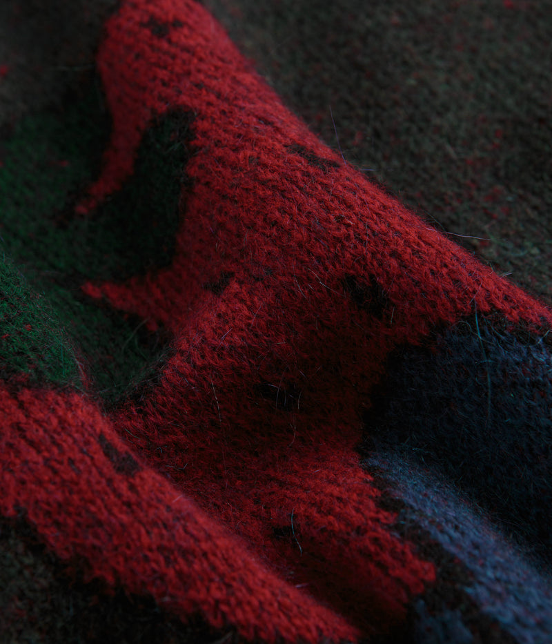 by Parra Stupid Strawberry Knitted Sweatshirt in Hunter Green